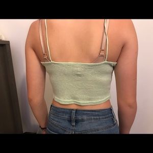 Cute cropped light green tank!